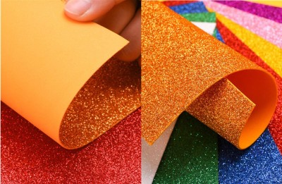 ARETOR A4 Non Adhesive Glitter Sheet For Art and Craft, Gift Wrapping, Multicolor Plain A4 120 gsm Craft paper(Set of 10, Multicolor)