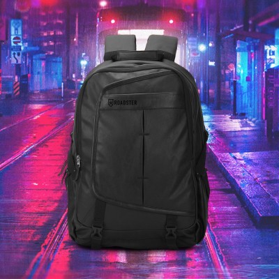Roadster SEEK unisex backpack with Rain Cover 35 L Backpack(Black)