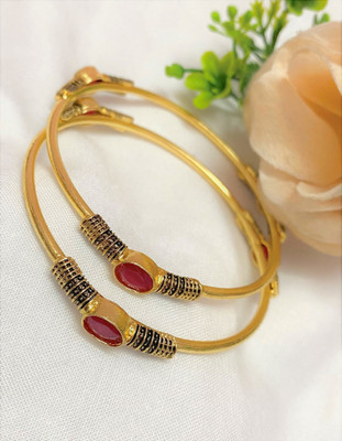 AARTISAI Alloy Ruby Gold-plated Bangle Set(Pack of 2)