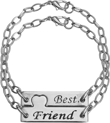 Shiv Jagdamba Metal, Alloy Rhodium Bracelet Set(Pack of 2)