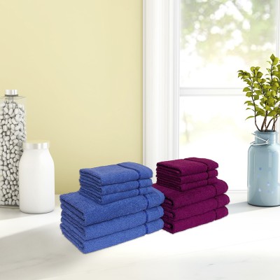 SPACES Cotton 380 GSM Hand, Face Towel Set(Pack of 12)