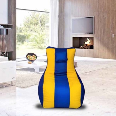 SHIRA 24 Jumbo Chair Bean Bag Cover  (Without Beans)(Blue, Yellow)