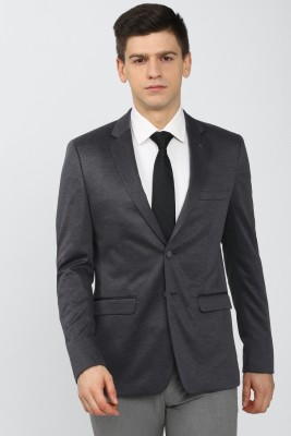 VAN HEUSEN Solid Single Breasted Formal Men Blazer(Grey)