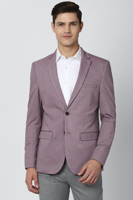 PETER ENGLAND Solid Single Breasted Casual Men Blazer(Purple)