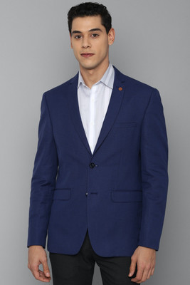 Allen Solly Self Design Single Breasted Casual Men Blazer(Dark Blue)