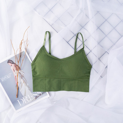 Hirrnik Women T-Shirt Lightly Padded Bra(Green)