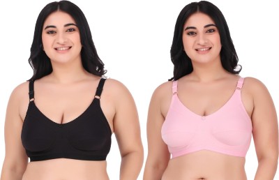 Winsure Women Full Coverage Non Padded Bra(White, Black)