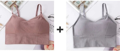 BRANKLY Women T-Shirt Lightly Padded Bra(Grey, Brown)