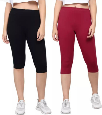 SURTI ENTERPRISES Women Black, Maroon Capri