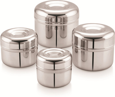 MUKTI STEEL Steel Utility Container  - 1500 ml(Pack of 4, Silver)