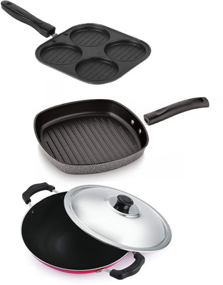 HM EVOTEK Non-Stick Coated Cookware Set(Aluminium, 3 - Piece)