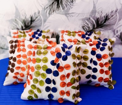 JDX Floral Cushions Cover(Pack of 5, 40 cm*40 cm, White)