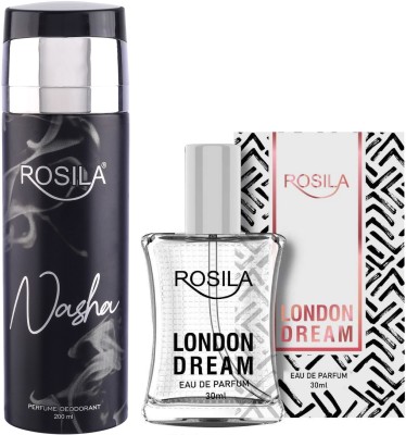 Rosila Nasha Deo London Dreams 24x7 Dark Temptation Hamilton Wild KS Spark Good Morning Perfume Body Spray  -  For Men & Women(230 ml, Pack of 2)