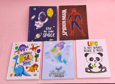 Tera13 cartoon A5 Diary ruled 60 Pages(Multicolor, Pack of 5)