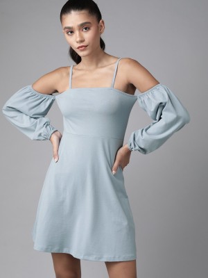 Roadster Women A-line Blue Dress