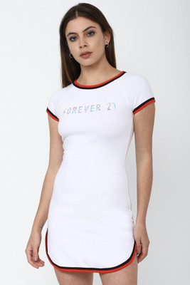FOREVER 21 Women A-line White Mini/Short Dress