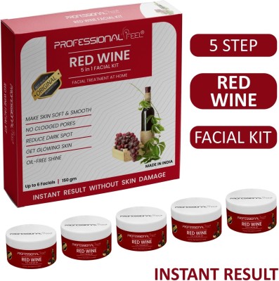 PROFESSIONAL FEEL WINE FACIAL KIT FIVE STEP INSTANT REJULT 150GM(5 x 30 g)