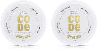 Wild Stone CODE Beard Wax for Men For Strong Hold, Combo Pack of 2 40gm Each Beard Hair Wax(80 g)