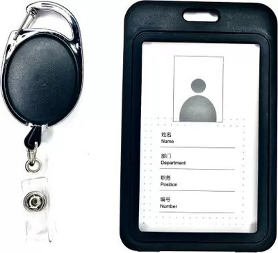 Dey 's stationery store Plastic ID Badge Holder, ID Badge Reel(Pack of 1)