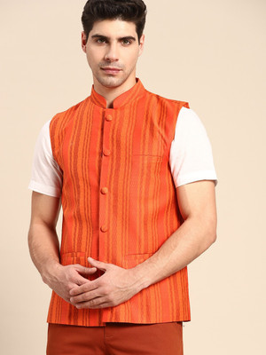 ANOUK Sleeveless Woven Design Men Jacket