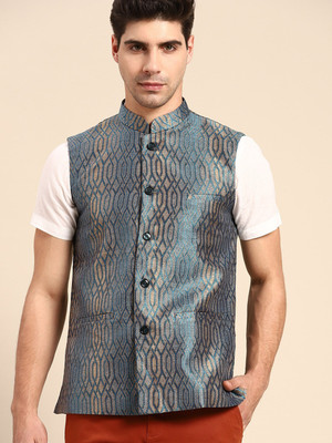 ANOUK Sleeveless Woven Design Men Jacket