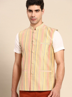 ANOUK Sleeveless Woven Design Men Jacket
