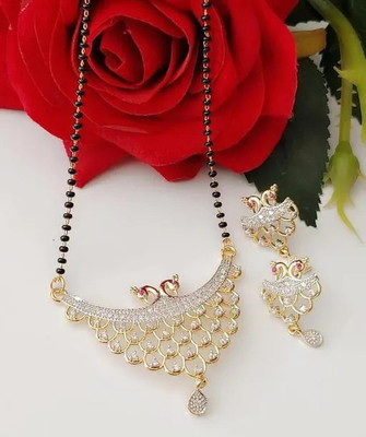 Krishna Creation Alloy Gold-plated White, Gold, Black Jewellery Set(Pack of 1)