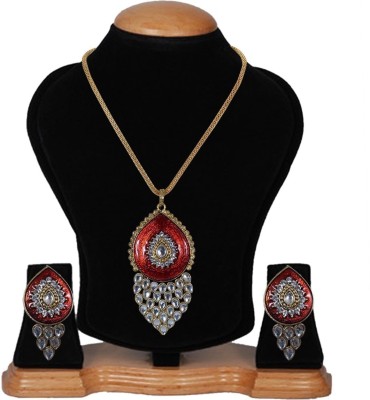 Darsha Collections Alloy Gold-plated Red Jewellery Set(Pack of 1)