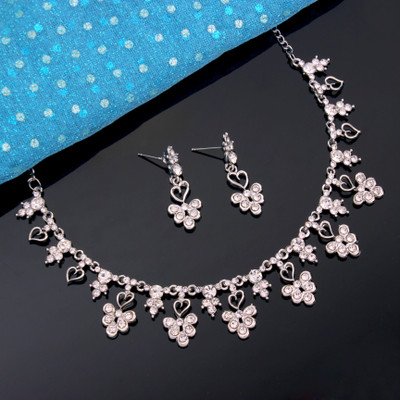 Atasi International Alloy Rhodium Silver Jewellery Set(Pack of 1)