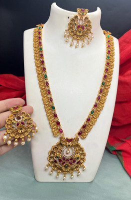 BHARGAV ART Alloy Gold, Green, Red Jewellery Set(Pack of 1)