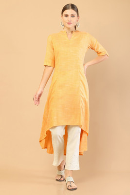 soch Women Solid A-line Kurta(Yellow)