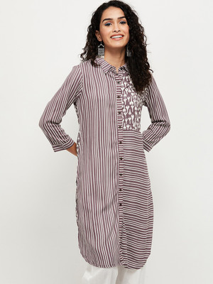 16% OFF on MAX Women Printed Straight Kurta(Purple) 16% OFF on MAX Women Printed Straight Kurta(Purple)
