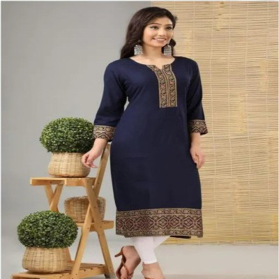 RITIKA TRADERS Women Self Design Anarkali Kurta(Dark Blue)