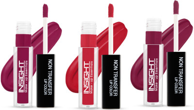 Insight Non Transfer Waterproof Liquid Lip Color (LG40-17,18,19) Pack of 3(17,18,19, 12 ml)