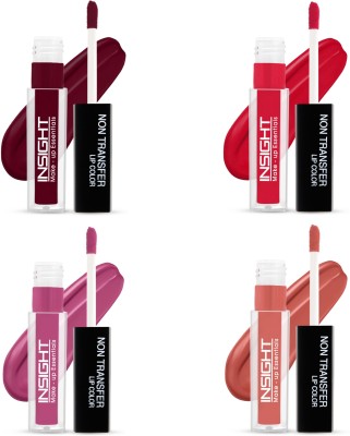 Insight Non Transfer Waterproof Liquid Lip Color (LG40-20,23,26,29) Pack of 4(20,23,26,29, 16 ml)