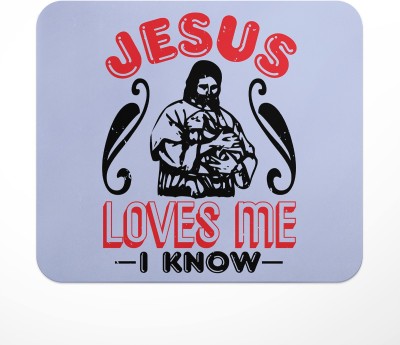 LASTWAVE Jesus loves me i know, Jesus Quote Printed Mouse Pad for Computer, PC, Laptop Mousepad(Multicolor)