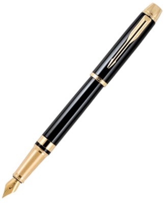 PARKER ODYSSEY LACQUE BLACK WITH GOLD TRIM FOUNTAIN PEN – MEDIUM NIB Fountain Pen(Ink Color - Blue)