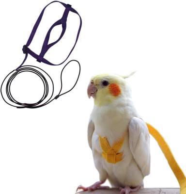Sage Square Bird Harness Adjustable Durable Safe for Training for Small Birds /Parrot Bird Standard Harness(Small, Mult-color)