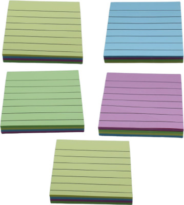 champcool Lined Sticky Pad, Self-Stick repositionable Notes(Size 3 x 3 Inch) 500 Sheets pack of 5 Self-Stick Sticky Note Pad,100 sheet in each (5 colour in each sheet ) 100 Sheets regular, 5 Colors(muticoloured)
