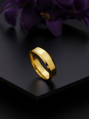 YELLOW CHIMES Women Stainless Steel Gold Plated Band Style Ring for Metal Gold Plated Ring