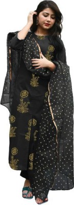 Radhe Fabric Floral Print Kurta, Trouser/Pant & Dupatta Set