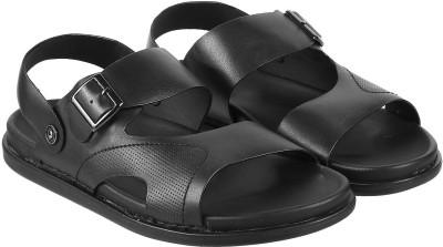 Walkway by Metro Men Sandals(Black , 8)