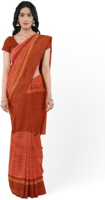 Suali Printed Daily Wear Cotton Silk Saree(Orange)