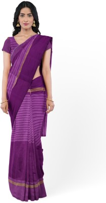 Saadhvi Printed Daily Wear Cotton Silk Saree(Purple)