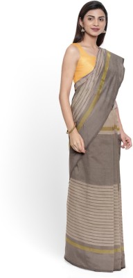 Saadhvi Printed Daily Wear Cotton Silk Saree(Brown)