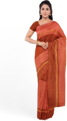 Suntex Printed Daily Wear Cotton Silk Saree(Orange)