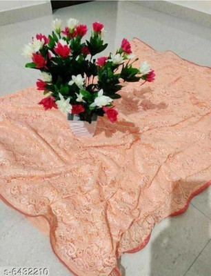 BRAHMANI TEXTILE Self Design Bollywood Net Saree(Orange)