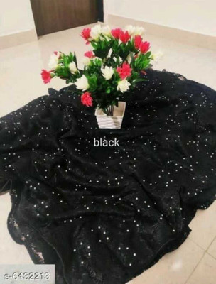 BRAHMANI TEXTILE Self Design Bollywood Net Saree(Black)