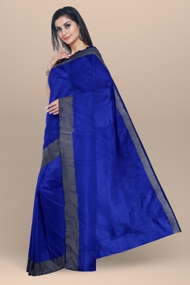 Saadhvi Printed Daily Wear Cotton Silk Saree(Dark Blue)