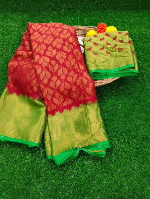 pal fashion Printed Daily Wear Brasso, Chiffon Saree(Red)